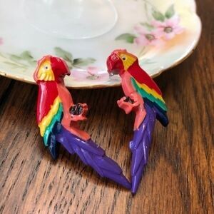 Retro Colorful Parrot Earrings!
